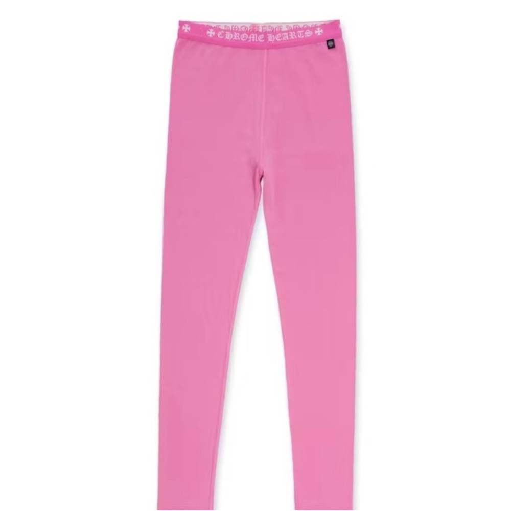 Chrome Hearts Pink Leggings Sleek Stretchy Bottoms